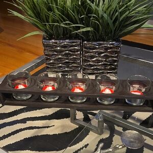 Modern Candle Holder with Glass Votives